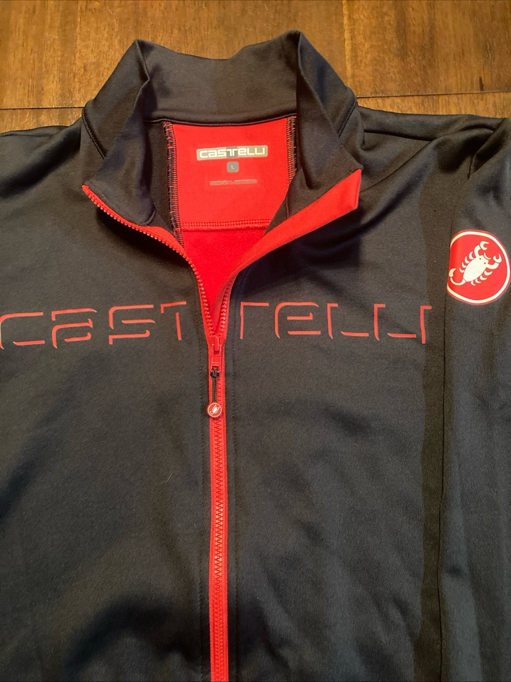 Castelli Men's Black & Red Full-Zip Cycling Jacket